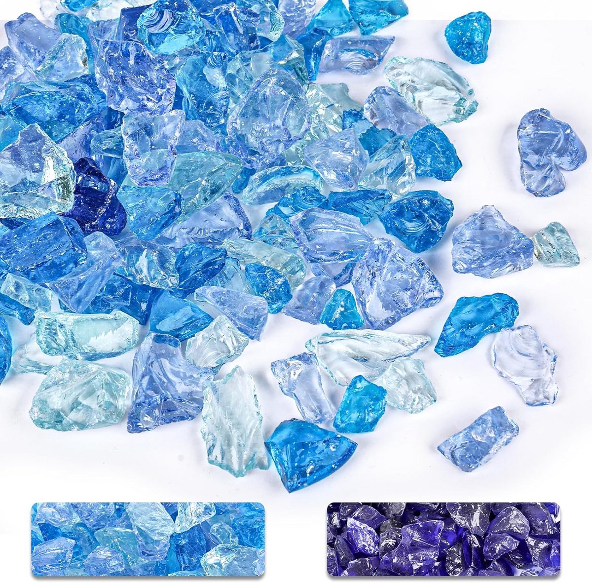 Blauw Vuurkorfglas 4,5 kg voor Propaan Vuurplaats en Open Haard