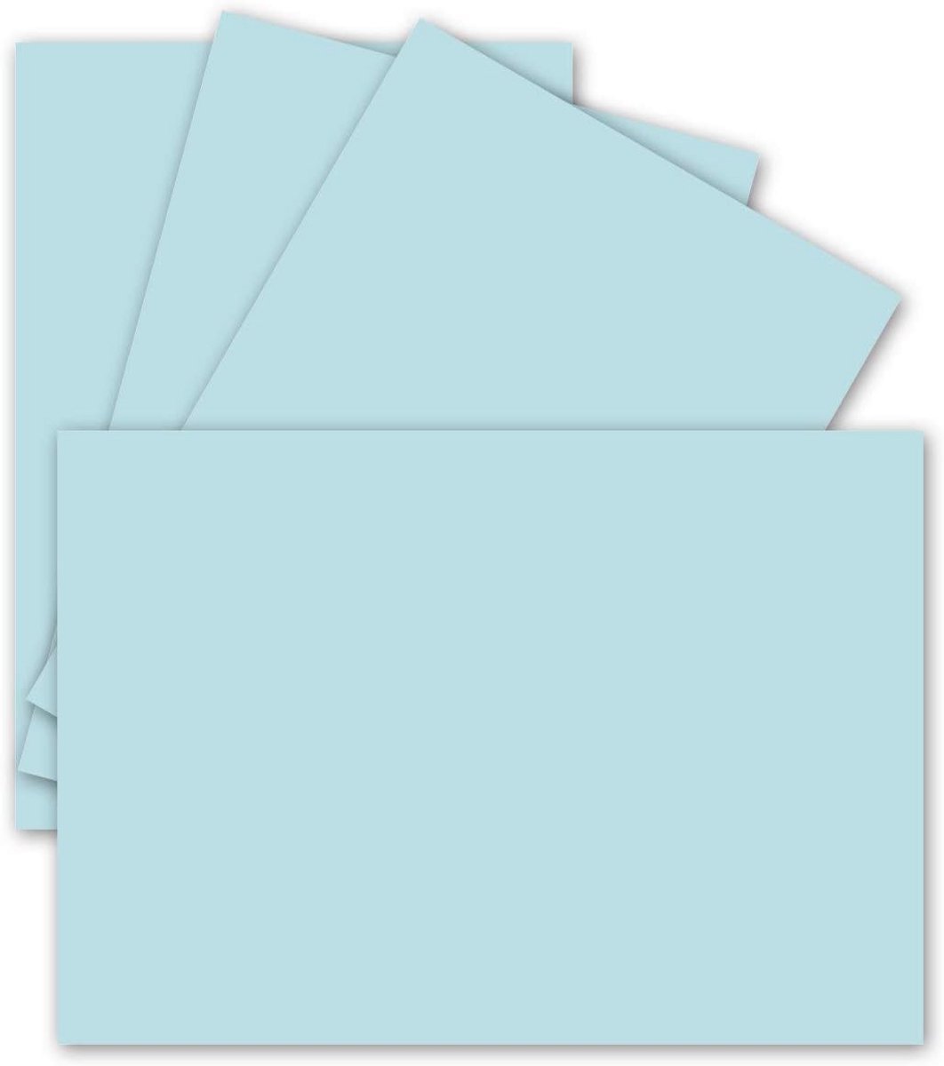 700 Losse Blanco Kaarten DIN B6 Lichtblauw 12x17 cm Knutselkarton 240 g/m²