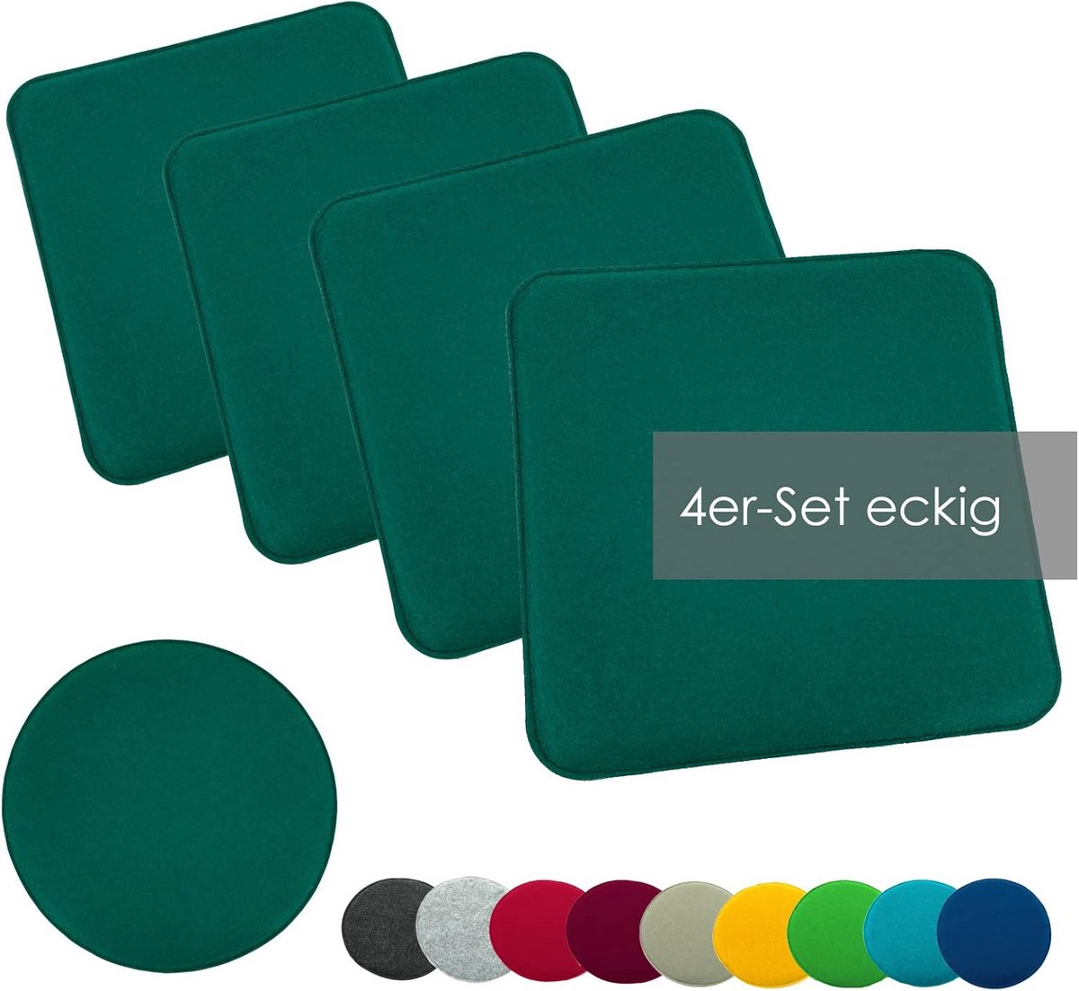 4-Delige Rechthoekige Zitkussenset Vilt Bruin 35x35 cm