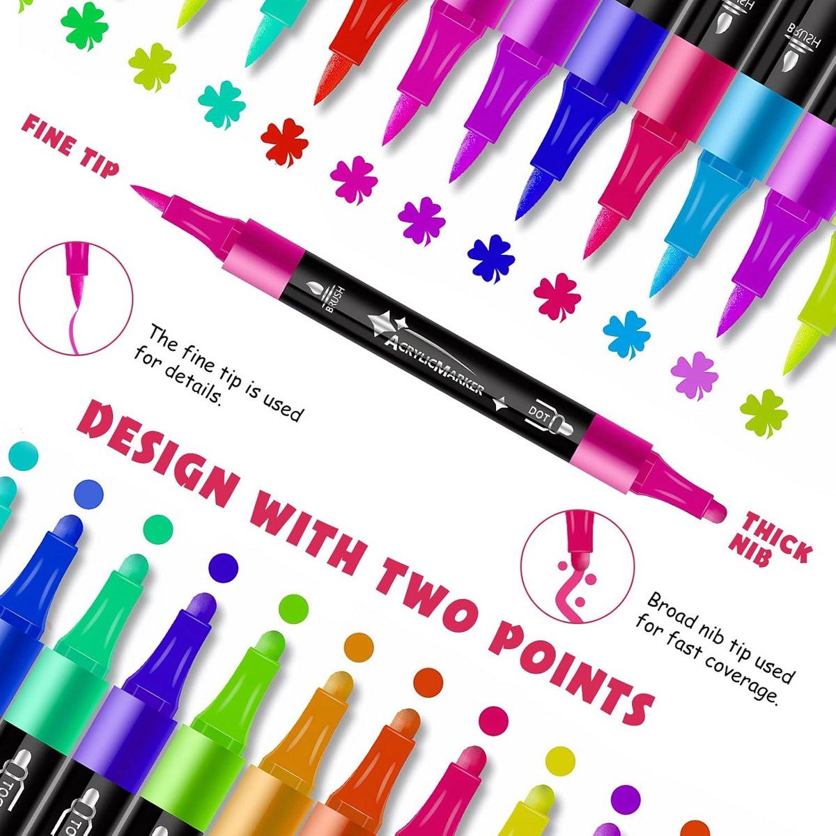 Tatoeage Stiften Set Kind | 24 Kleuren Tijdelijke Huidvriendelijke Tattoos met Sjabloon & 3D Stickers — cadeau in Spellen & Speelgoed - foto 3