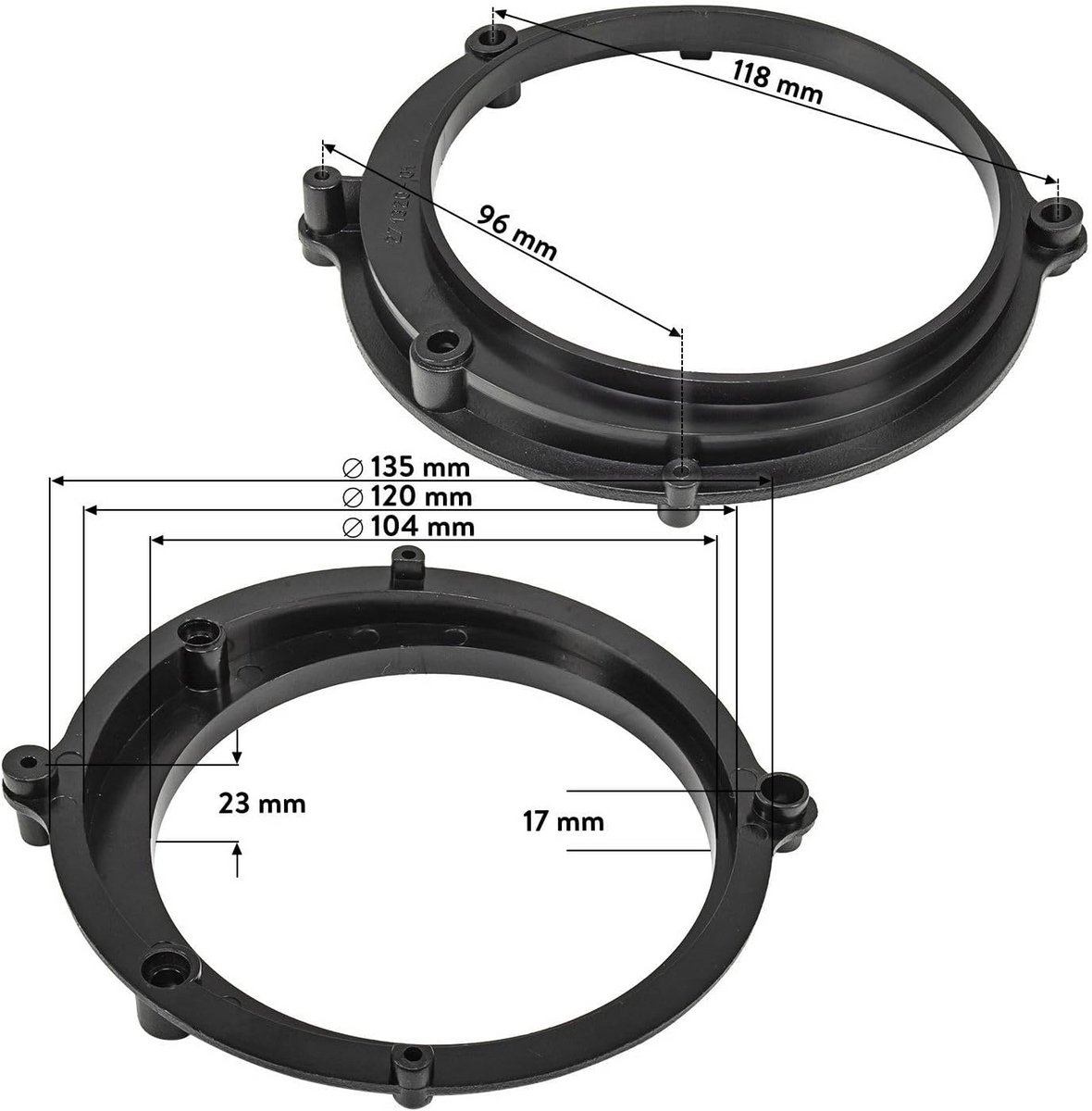 Speakerringen voor Audi A4 B5 - Adapter voor 130mm DIN Luidsprekers Deurmonteerring