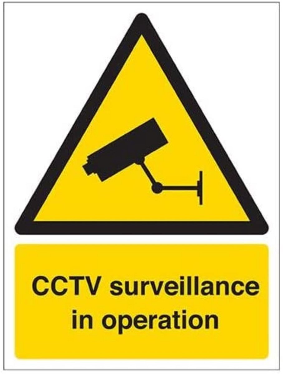 Waarschuwingsbord Camerabewaking In Werking Stijf Kunststof Veiligheidssignaal
