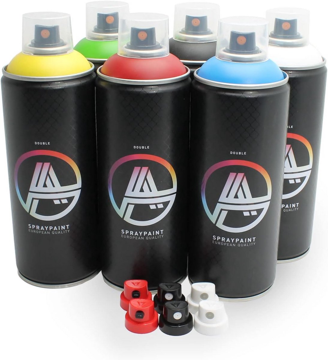 Spuitbussenset Basis: 6x 400ml Inclusief Diverse Sproeiopzetstukken