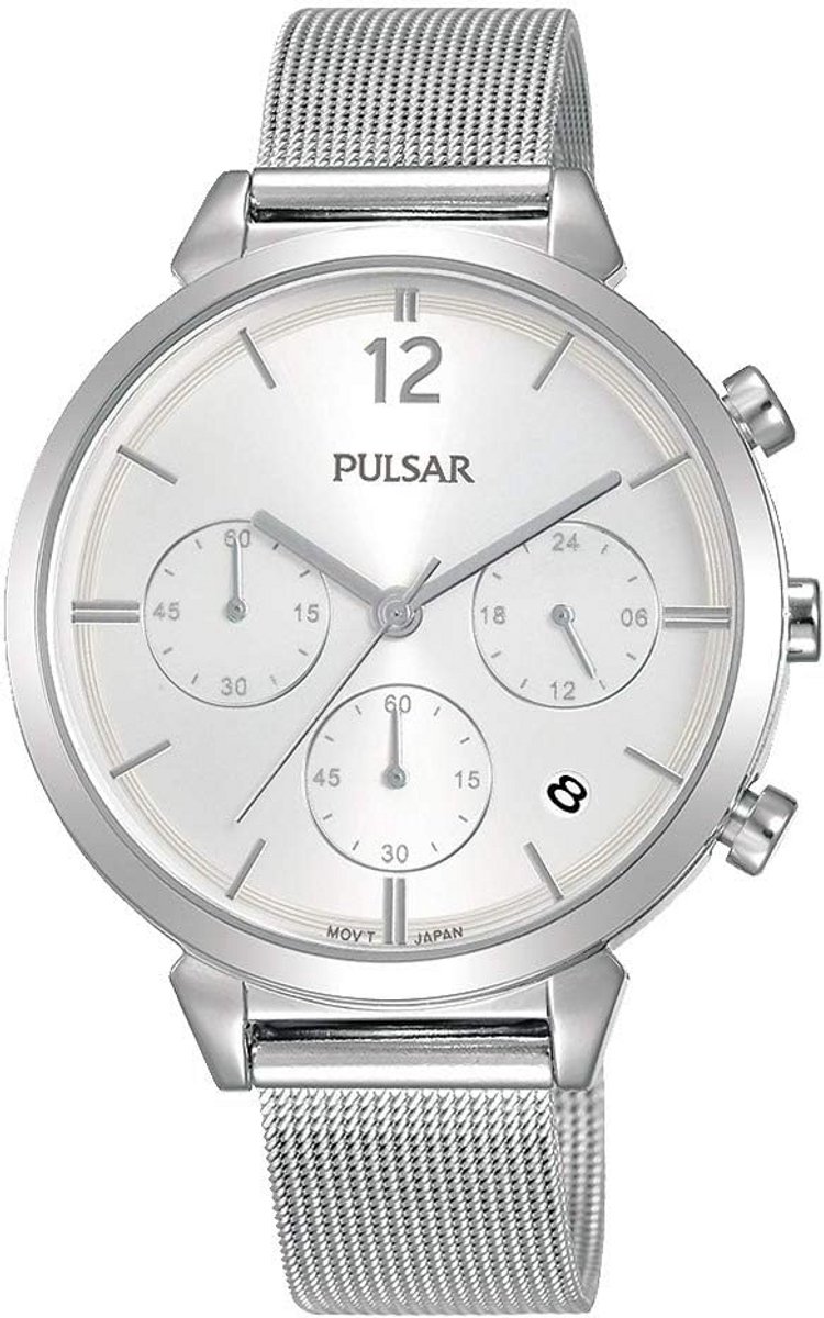 Dameshorloge met chronograaf en roestvrijstalen band