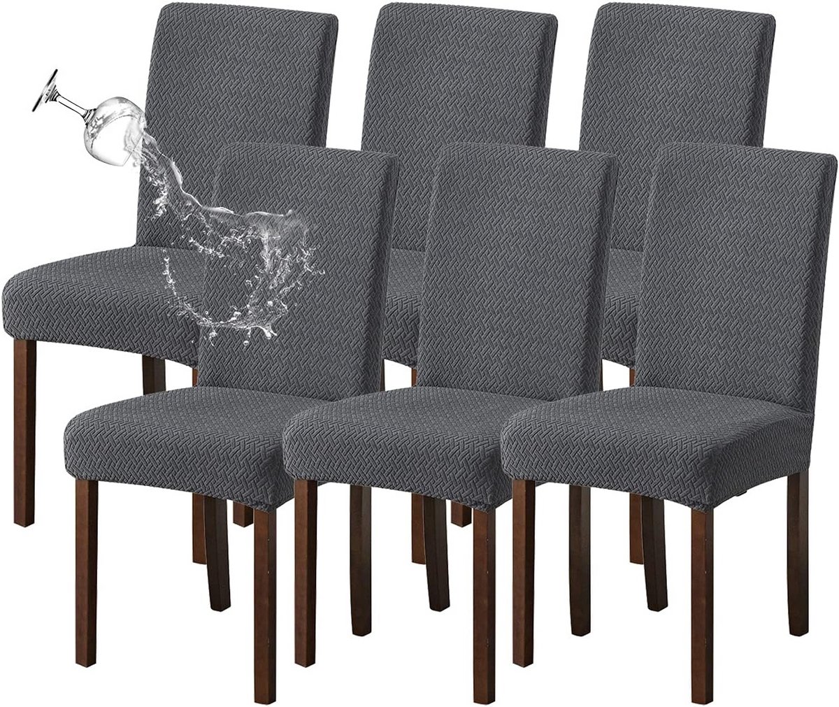Waterdichte Stretchy Stoelhoezen voor Eetkamerstoelen (6 Stuks) - Bescherming en Nieuwe Look