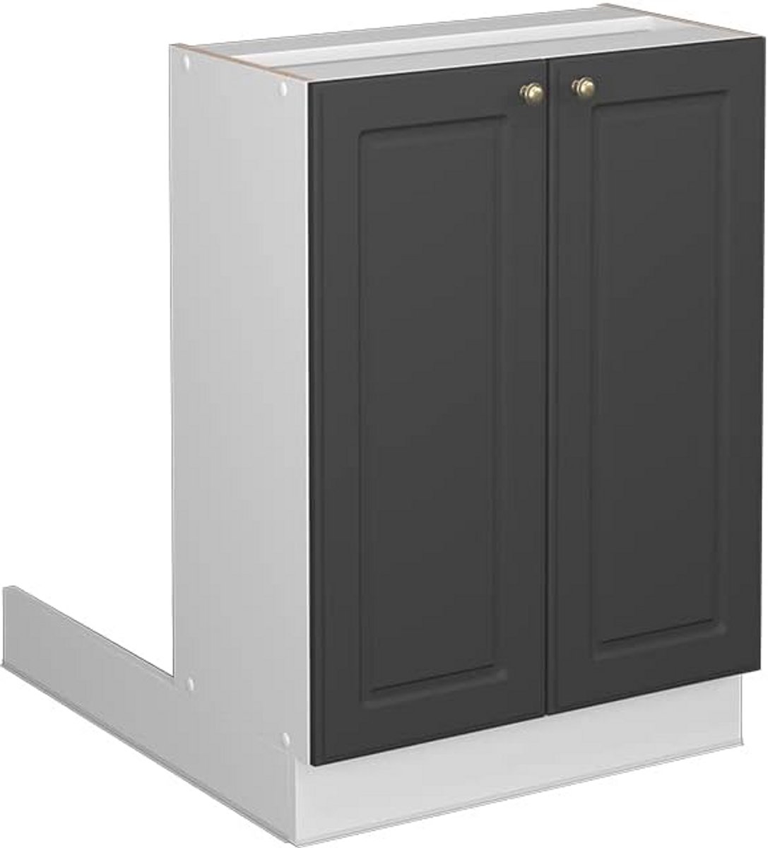 Keukeneiland Onderkast 60 cm Antraciet Wit Goud Look Keukenmodule