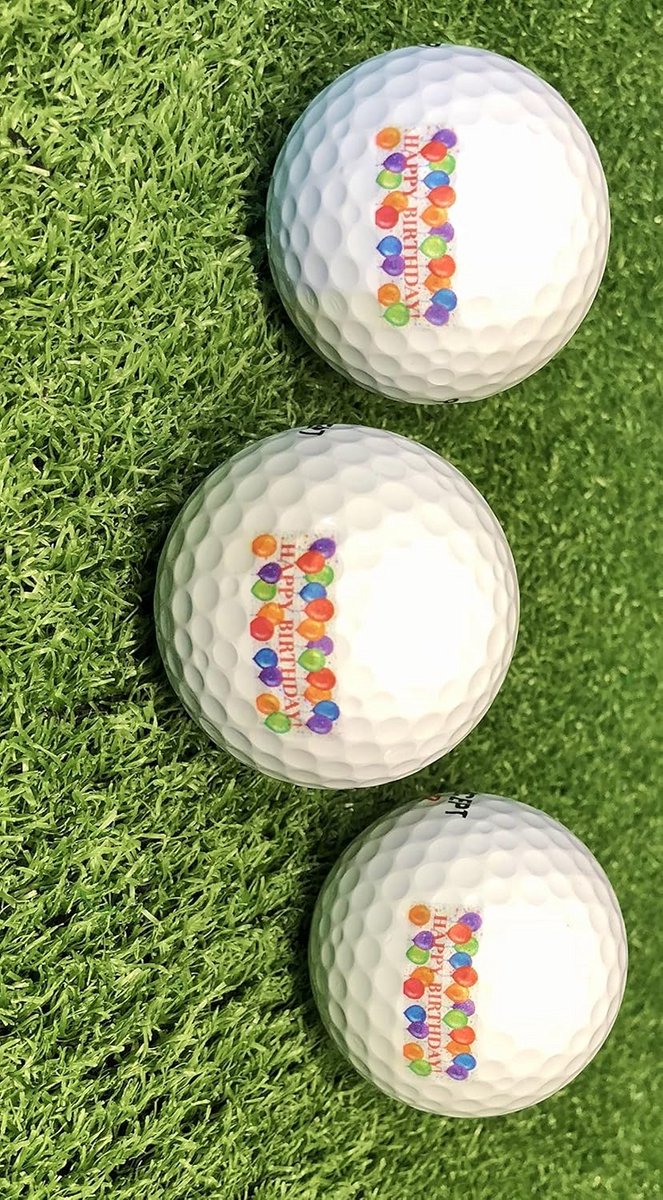 Set van 3 Golfballen met Happy Birthday Opdruk in Luxe Geschenkverpakking van Merkloos — afbeelding 5