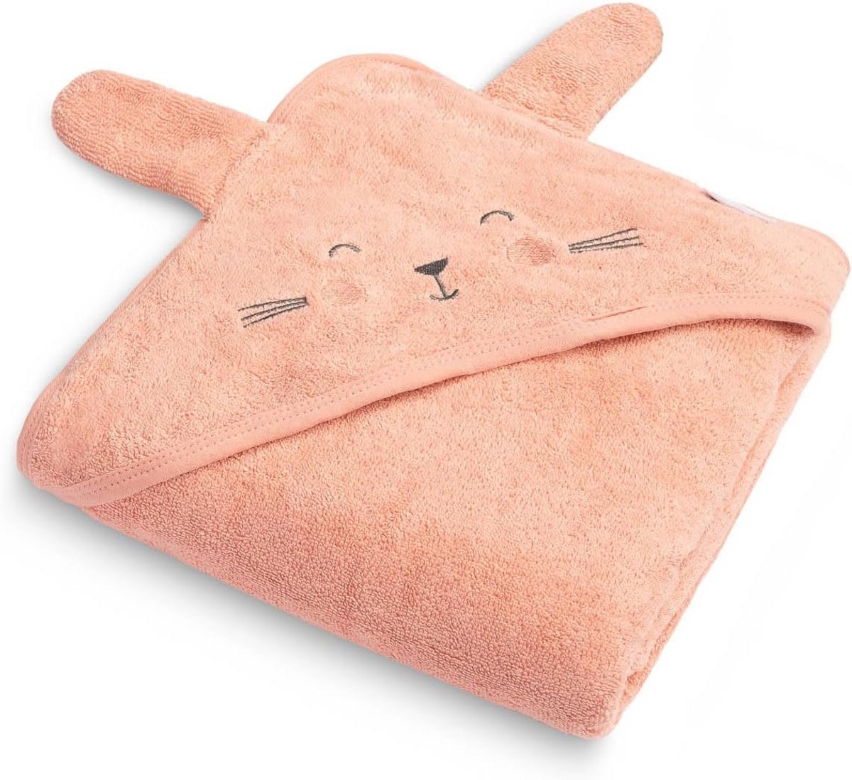 Zachte Baby Badponcho met Kap Roze | 100% Absorberend Katoen | 90x90 cm