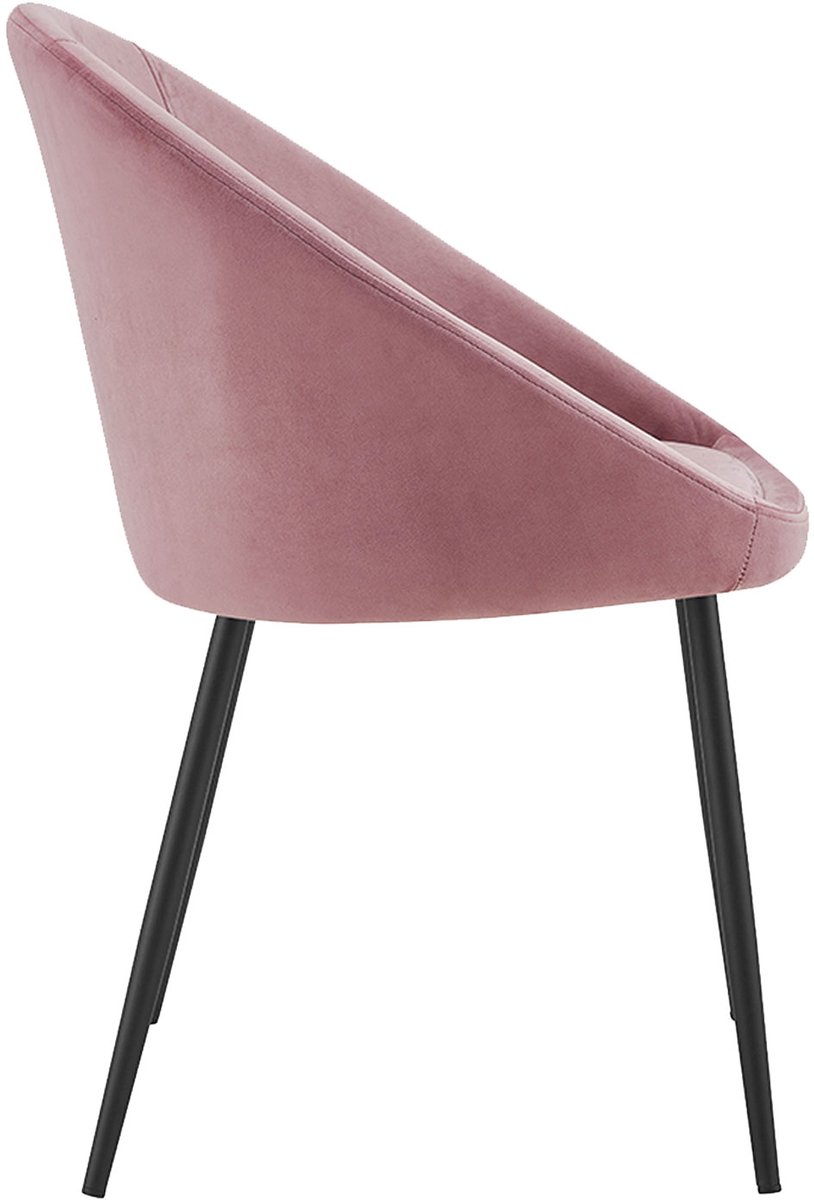 Set van 2 vintage DIANE roze fluwelen stoelen