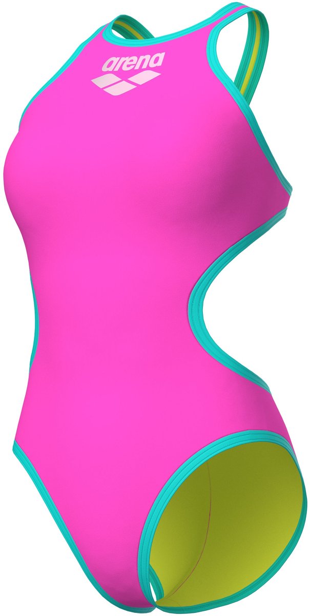 Arena Dames Badpak One Biglogo One Piece Shocking Pink Water