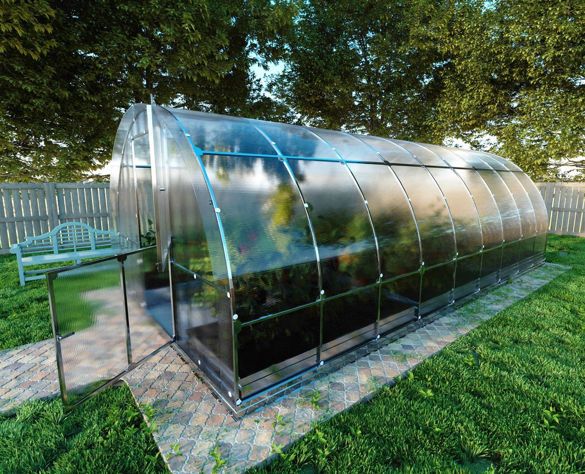 KLASIKA TUBE Tuinkas - 3 x 6 m (18 m²) - 6 mm Dikte - Kweekkas - Polycarbonaat afdekking
