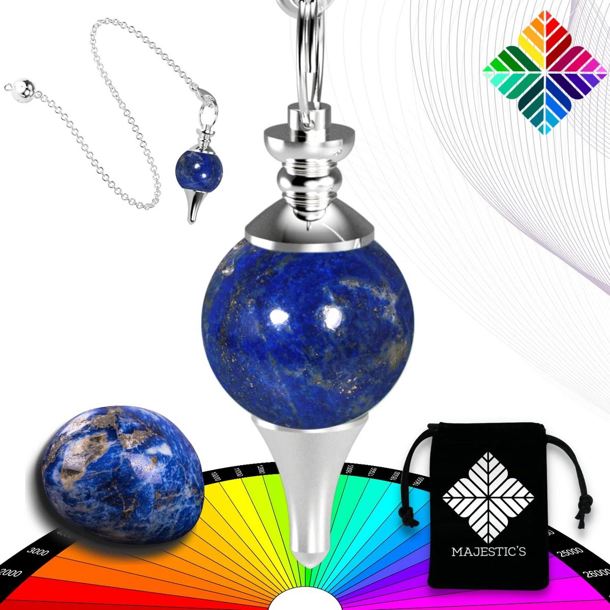 Radiesthesie slinger - Lapis Lazuli - Energetisch werk - Handgeslepen steen - 14 gram - Blauw