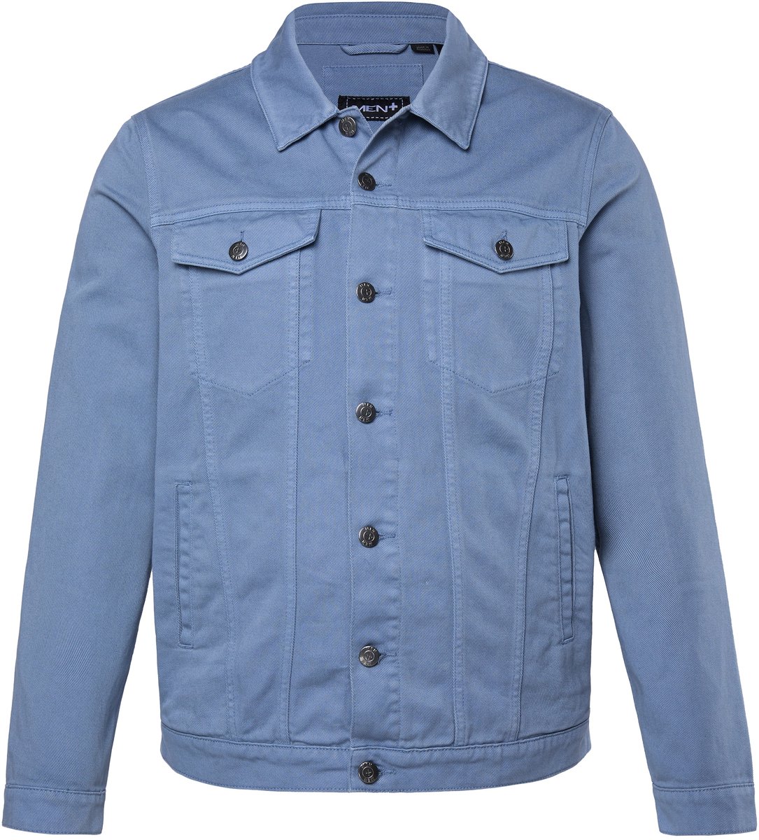 Men Plus - Heren - Jeansjack gekleurd denim borstzakken - Denim blauw - Maat XL