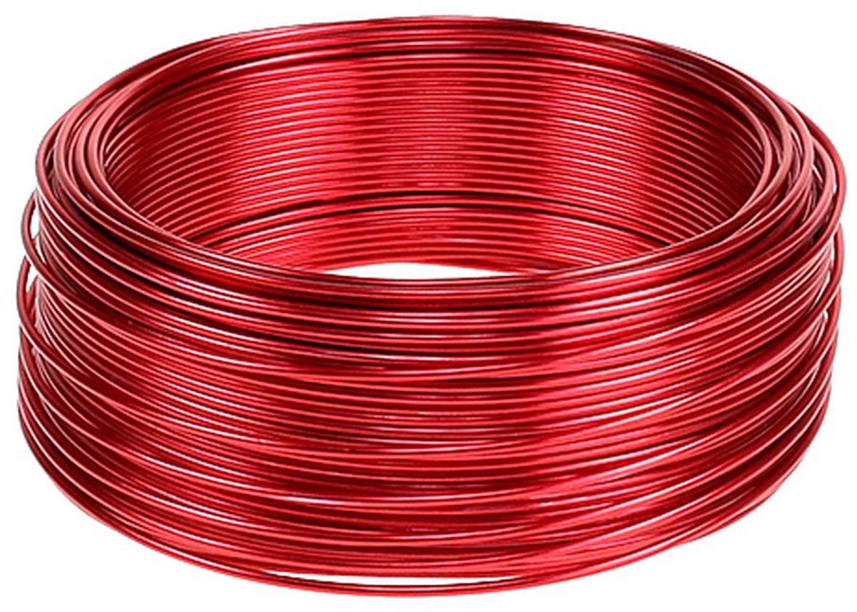 Rode aluminiumdraad Ø2mm 500g 60m - Sieradendraad, knutseldraad, decor