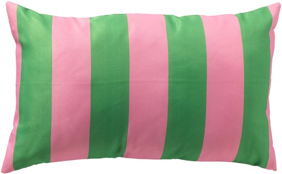 APOLLO - Coussin d’extérieur 30x50 cm - Rayé - Kelly Green - Vert, rose
