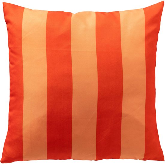 APOLLO - buitenkussen 45x45 cm - gestreept - Cherry Tomato - rood, oranje