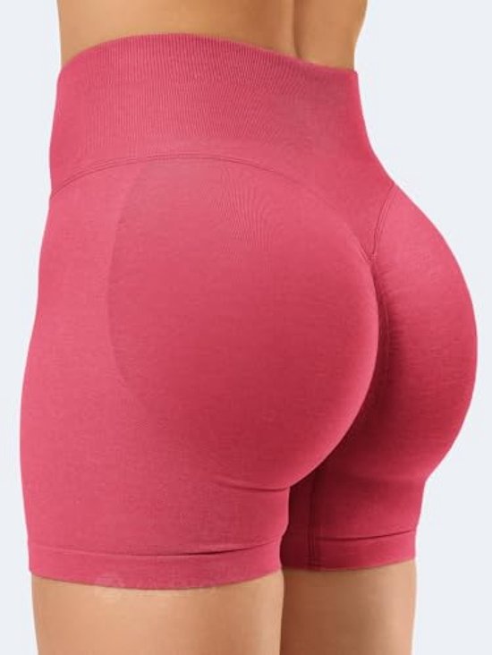 Dames sportshorts met opvallend silhouet - Hoge taille & comfortabele pasvorm - Rood — afbeelding 2