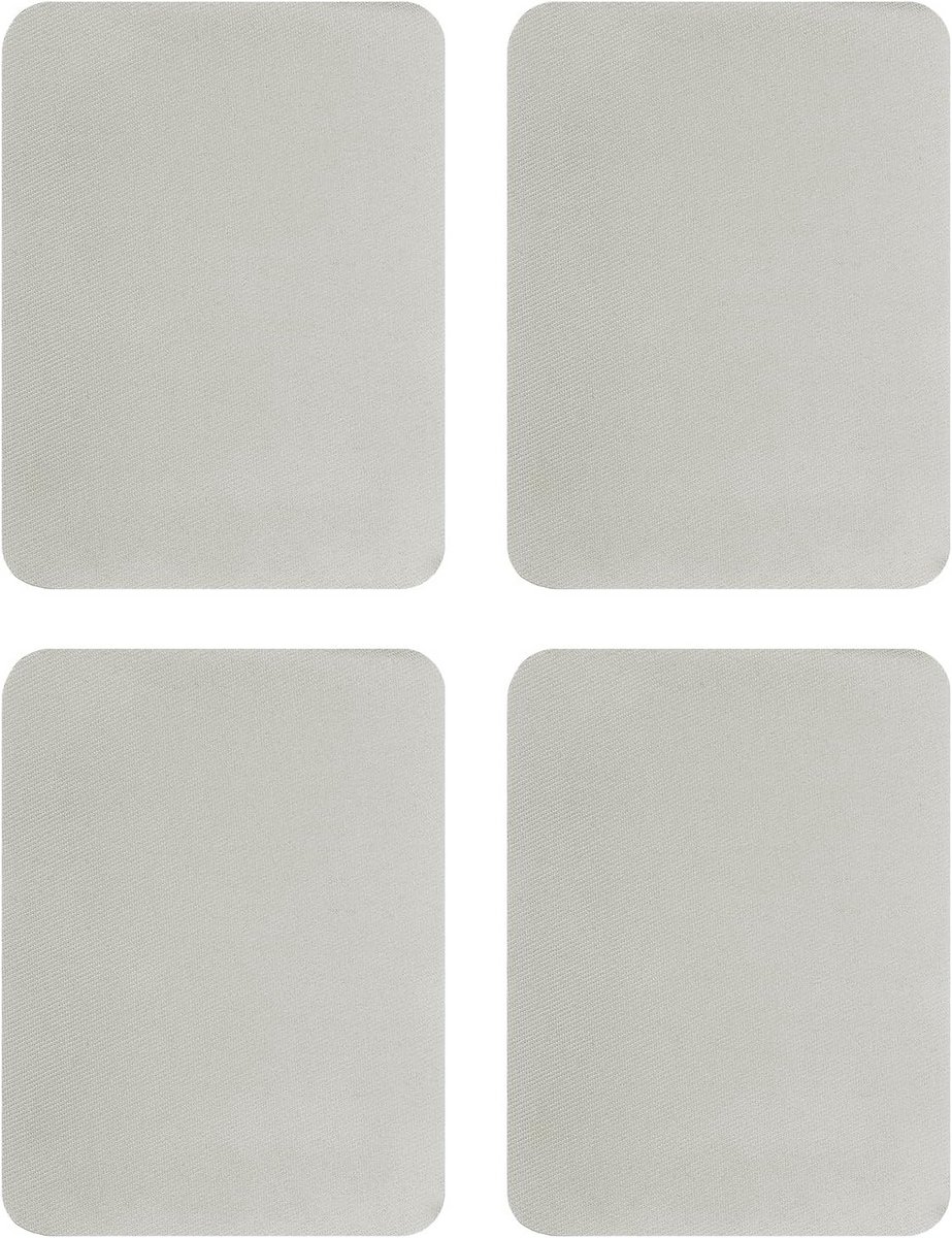 4 Stuks Strijken Op Patches voor Kledingreparatie - Katoenen Strijklappen 125x95mm Grijs