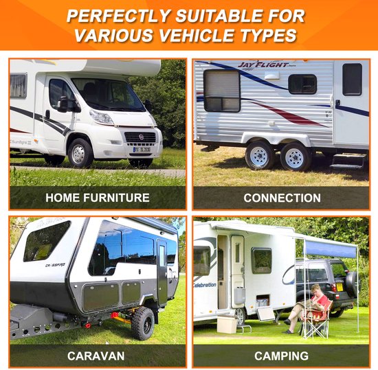 Zwart Level Pads 2 Stuks Antislip Onderlegplaten voor Caravan, Camper of Trailer Groot en Weerbestendig — afbeelding 2