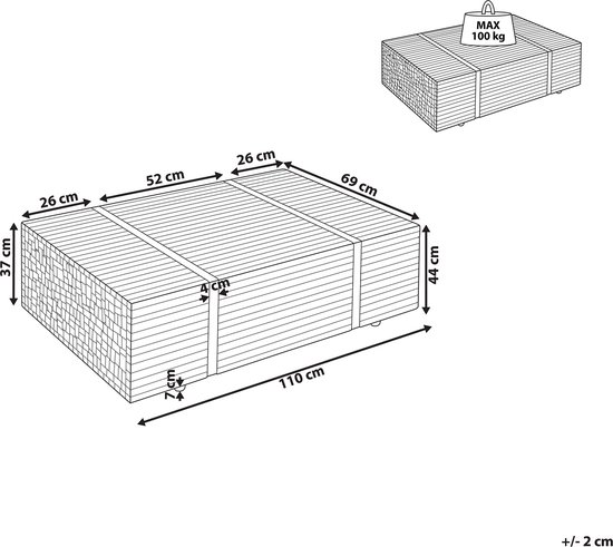 BELIANI GANDER - Salontafel - Lichte houtkleur - Teakhout