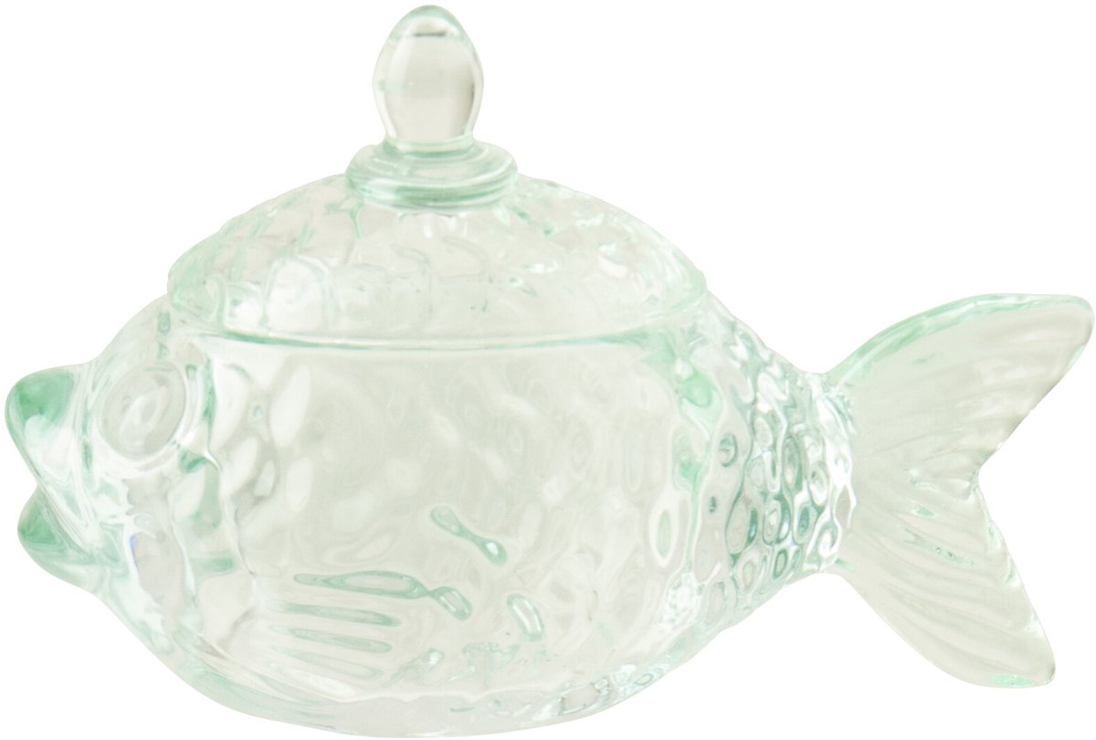 J-Line voorraadpot Vis - glas - muntgroen