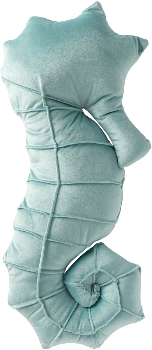 J-Line kussen Zeepaard - polyester - turkoois Blauw