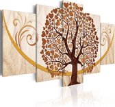 Peinture - Golden Tree of Love, 5 panneaux