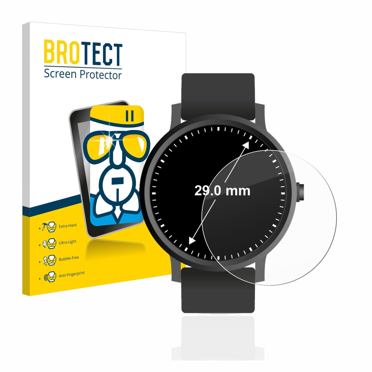 Screenprotector voor Ronde Displays (ø: 29 mm) Beschermglas transparant