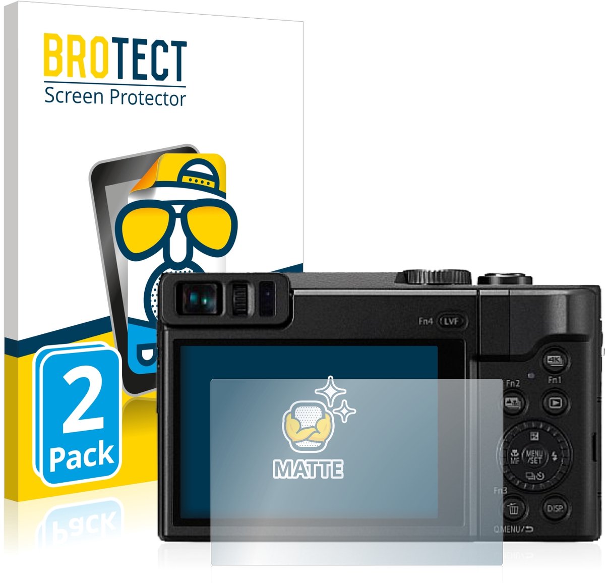 BROTECT - Screenprotector voor Panasonic Lumix DC-TZ91 - Folie Beschermfolie matte 2 Stuks
