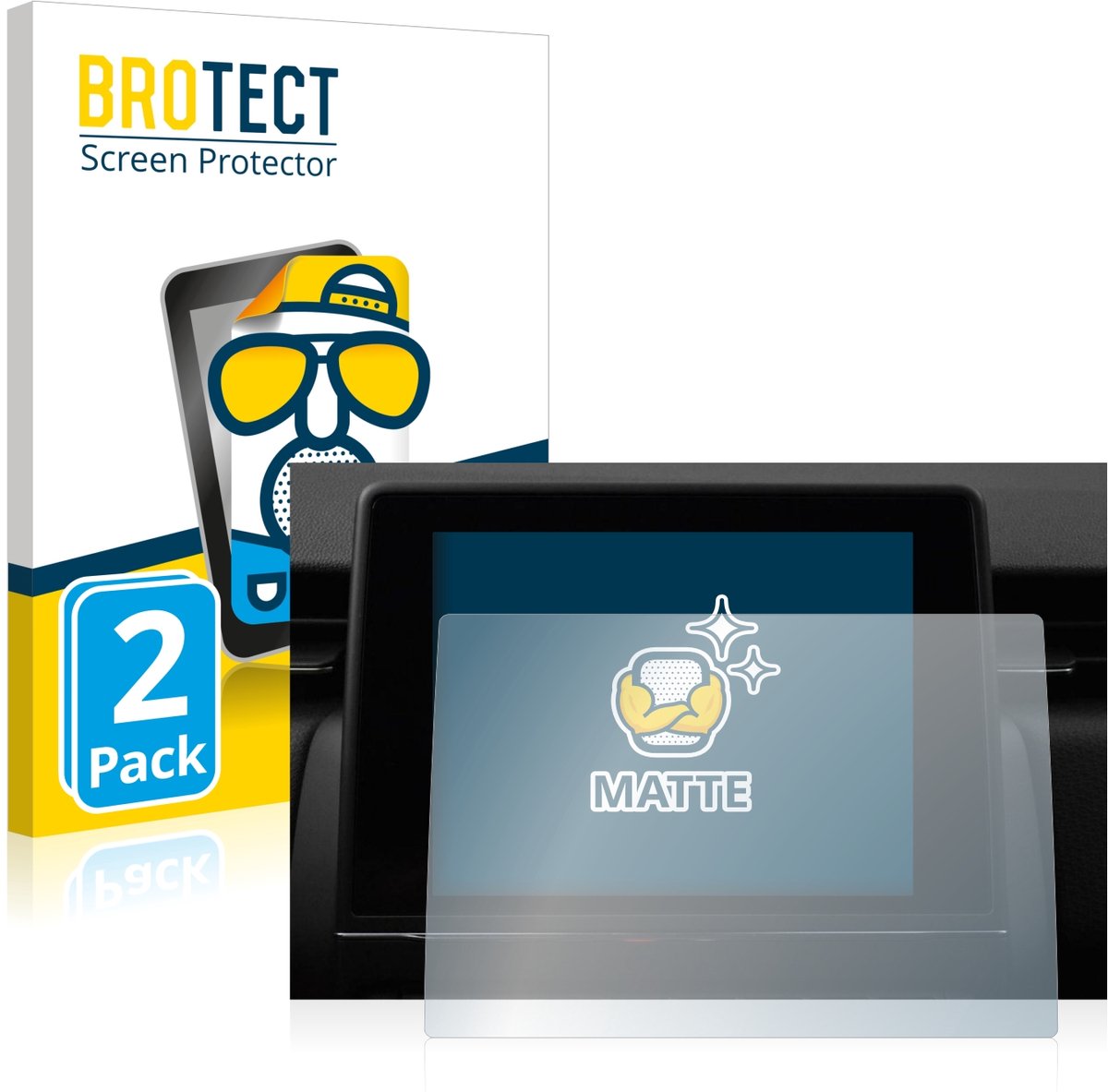 BROTECT - Screenprotector voor Renault Zoe Easy Link 7" - Folie Beschermfolie matte 2 Stuks