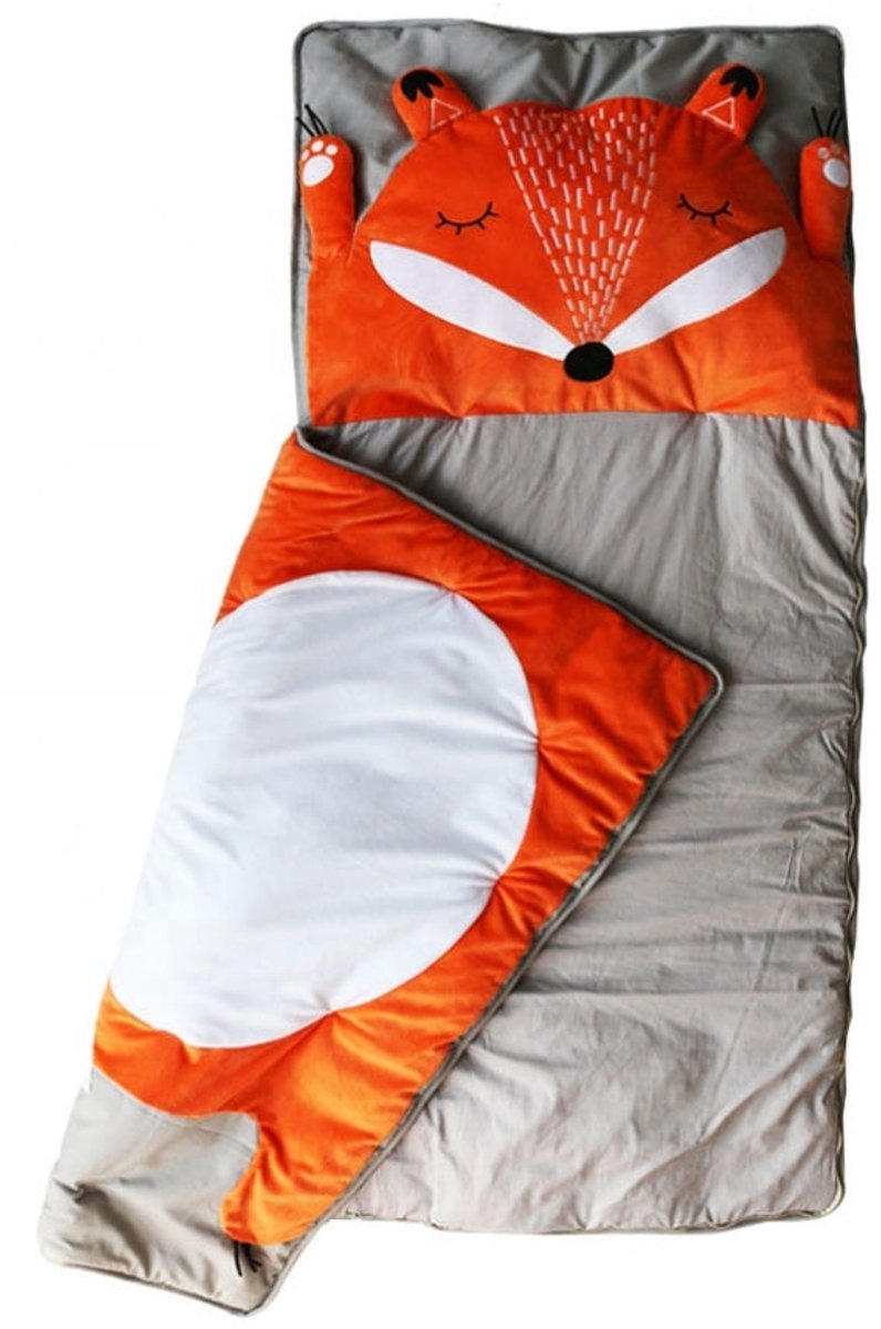 Vos Kinderslaapzak - Opvouwbaar - Multifunctioneel - Hoogwaardig Katoen - Warm en Comfortabel - Speels Design