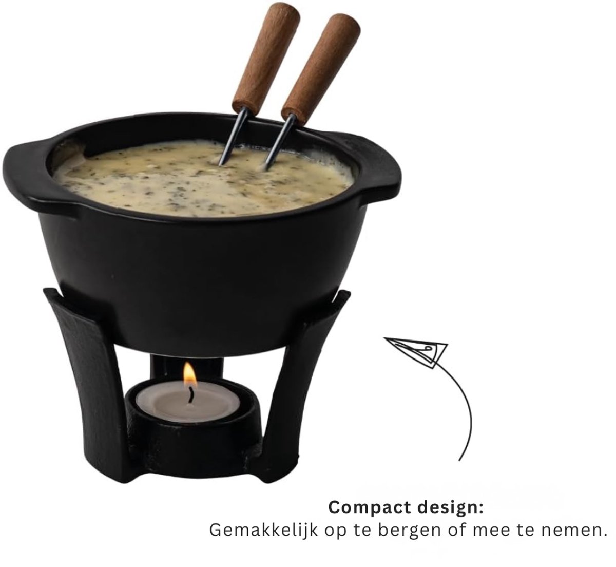 VH Supplies®Kaasfondue Pan - Caquelon - Elektrische Fonduepan - 300 ml – foto 5