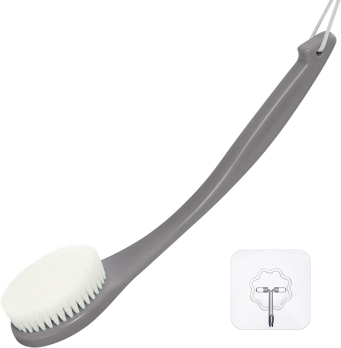 Lange Badborstel met Handvat voor Douche en Scrubben - Scrubborstel voor Rug en Lichaam