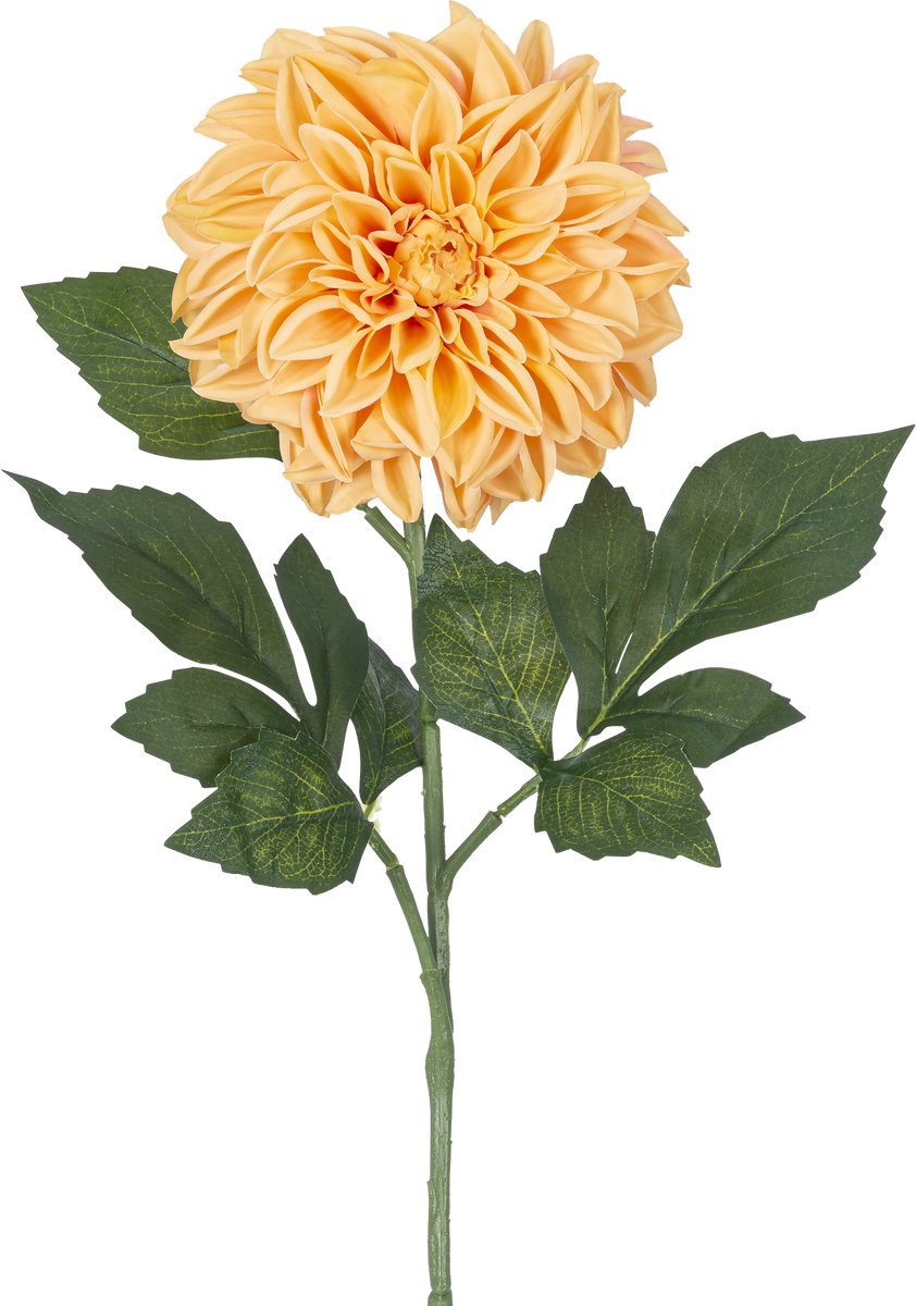Easyplants | Kunstbloem Dahlia Real Touch Perzik 72 cm | Zijde | Nepbloemen | perzik | Onderhoudsvrij | Kant-en-klaar