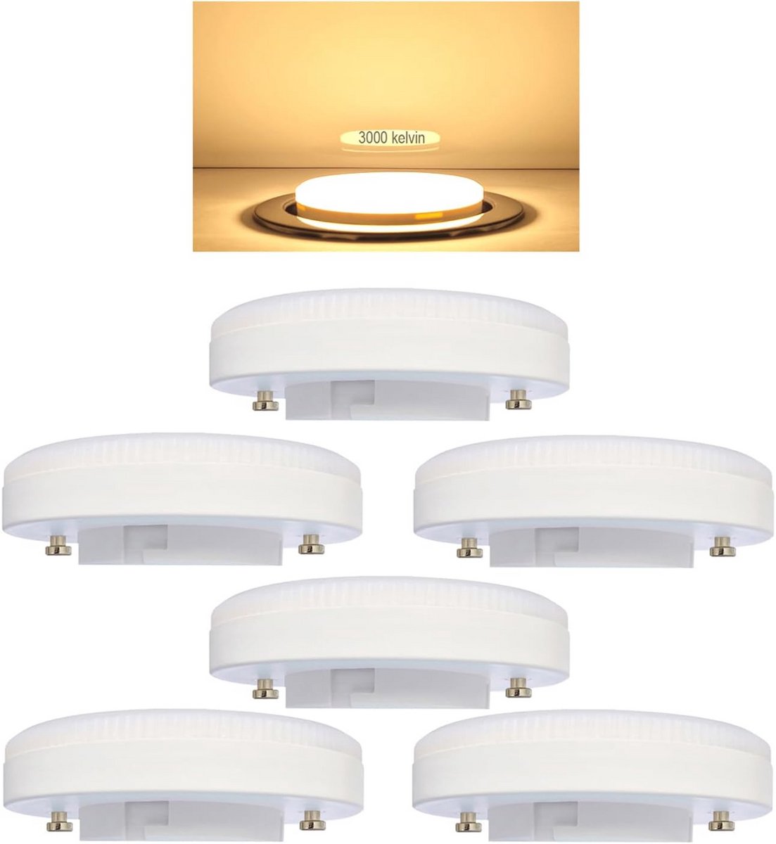 GX53 LED Spot 8W Warm Wit Licht 720lm 6 Stuks Energiezuinig