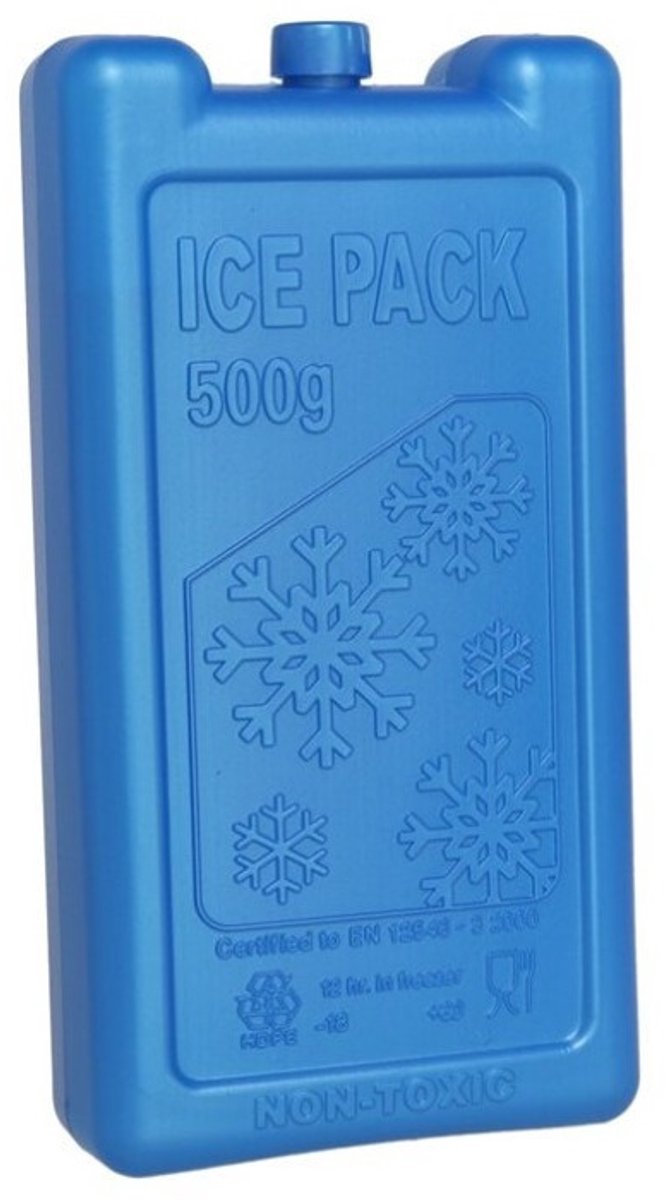 Gerimport Koelelement - 5x - dik - 500 ml - 9,5 x 17,5 x 4 cm - blauw - kunststof - voor grote koeltas en koekbox van Gerimport — afbeelding 2