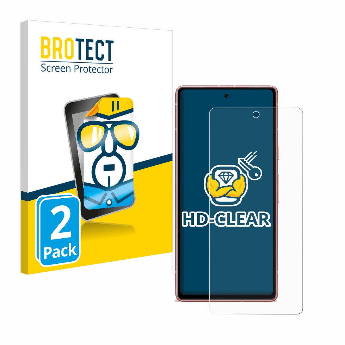 BROTECT - Screenprotector voor Google Pixel 7a - Folie Beschermfolie transparant 2 Stuks