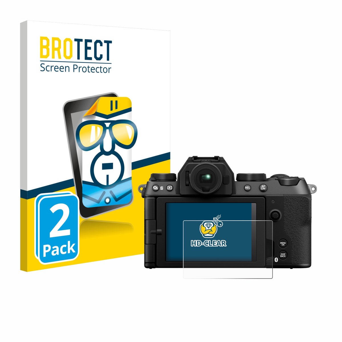 BROTECT - Screenprotector voor Fujifilm X-S20 - Folie Beschermfolie transparant 2 Stuks