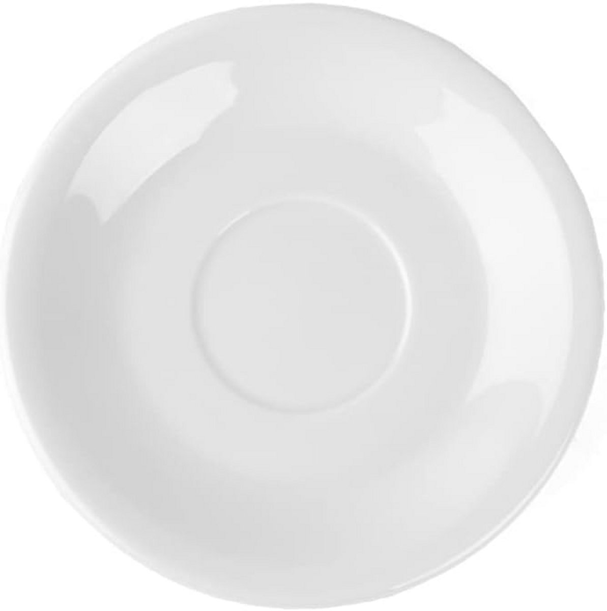 Set van 6 Witte Porseleinen Schotels 16 cm Plat voor Kopjes tot 5.5 cm