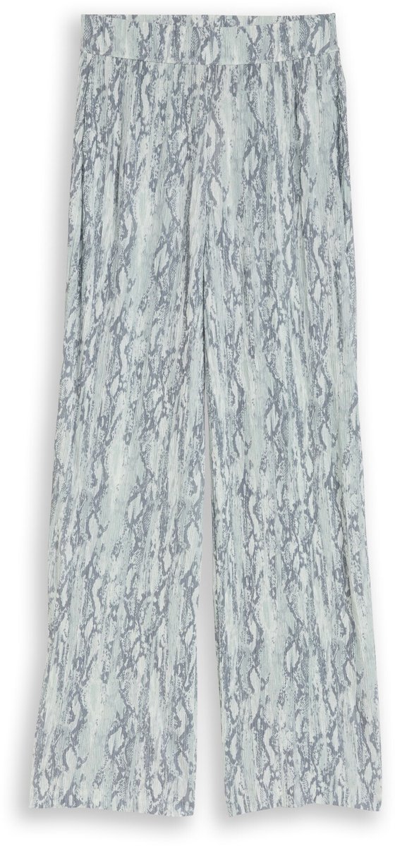 Tom Tailor Denim - Crinkle wijde broek met slangenprint - Maat XL - faded snake print