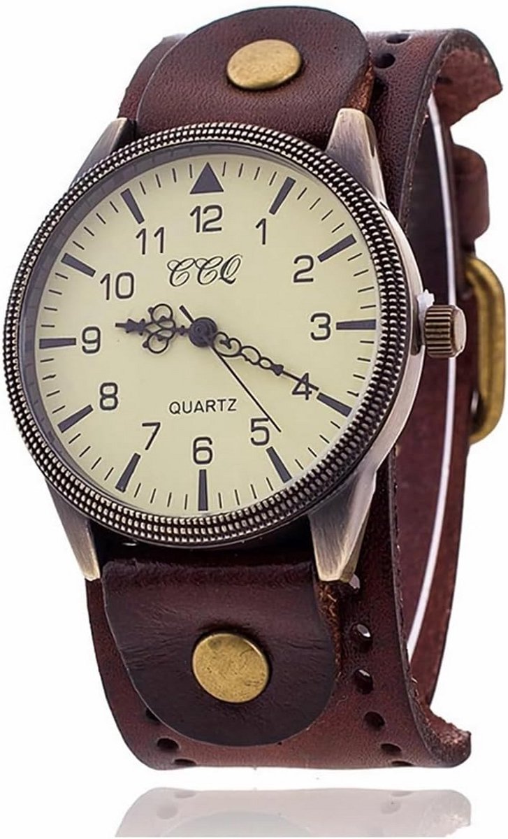 Grote Heren Dames Horloge Suède Leren Band Analoge Quartz