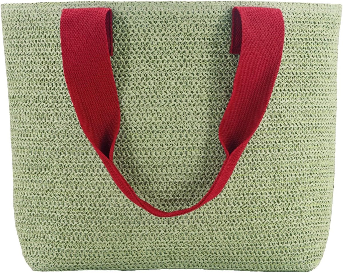 Grote Shopper Mandtas Groen met Handvatten - Strandtas of Boodschappentas