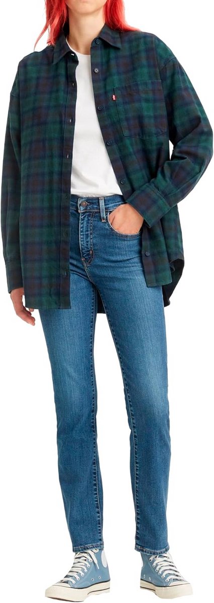 Dames Jeans Hoge Taille Rechte Pijp Flattering Fit