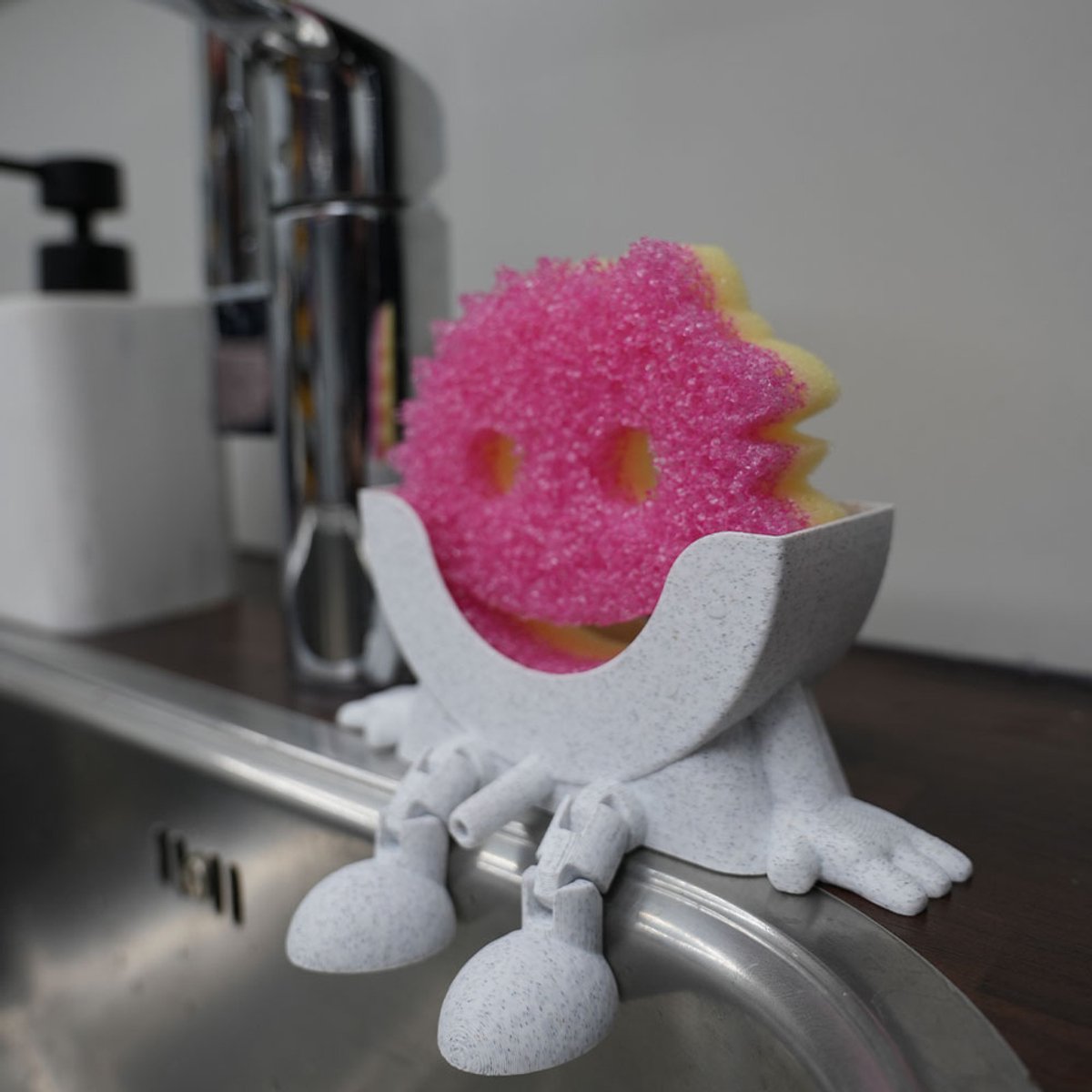 Scrub Daddy Schoonmaakspons houder funny met wateruitloop - Marmerlook