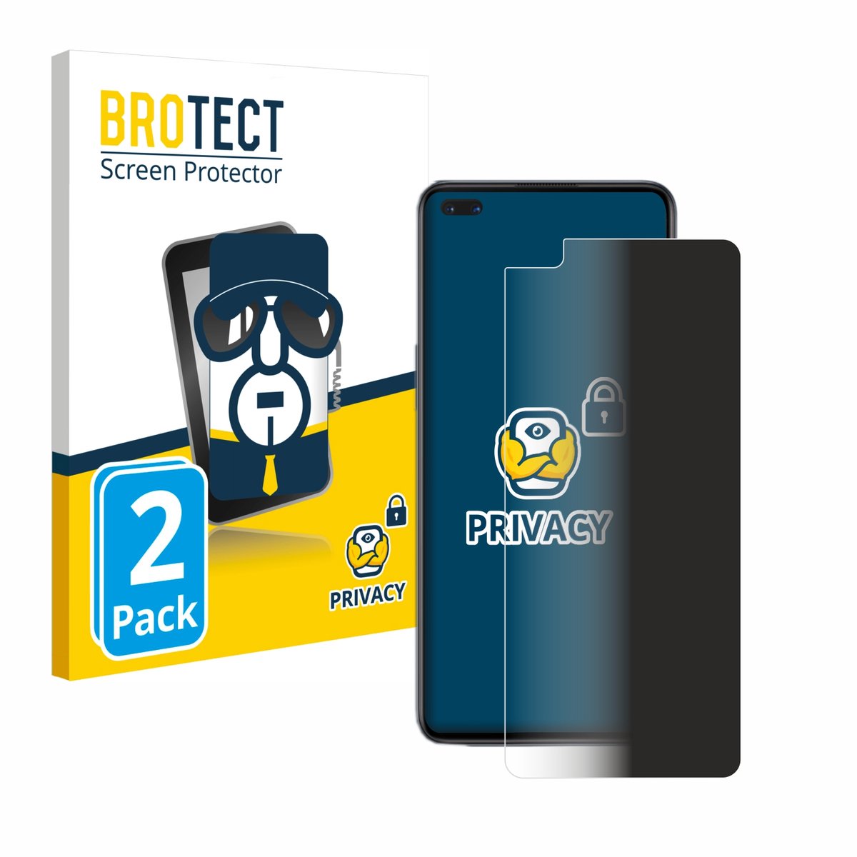 BROTECT - privacy screenprotector voor OnePlus Nord - Folie Beschermfolie Blauwlichtfilter 2 Stuks