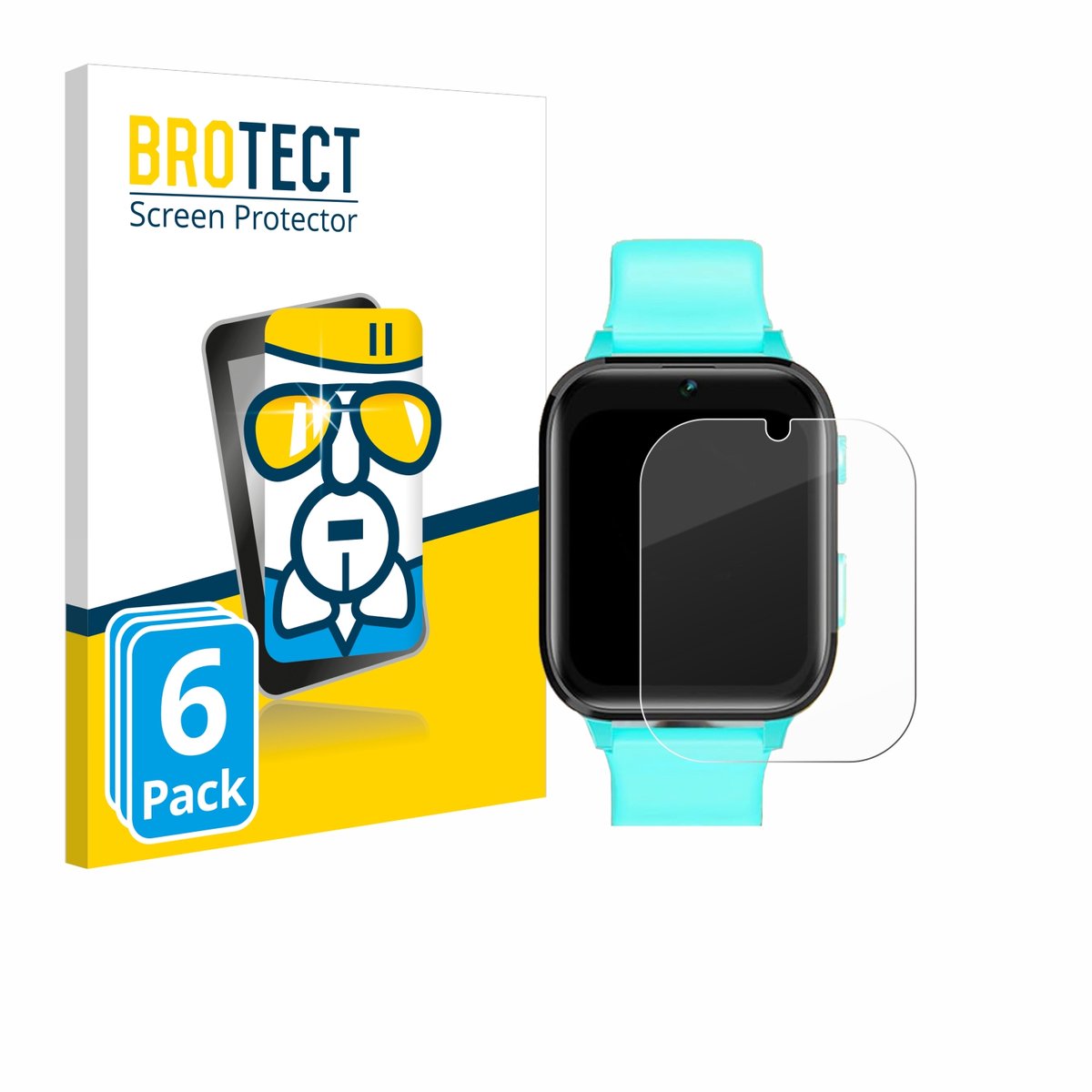 Screenprotector 6 Stuks voor Clleylise Kids Smartwatch 1.7" Beschermglas transparant
