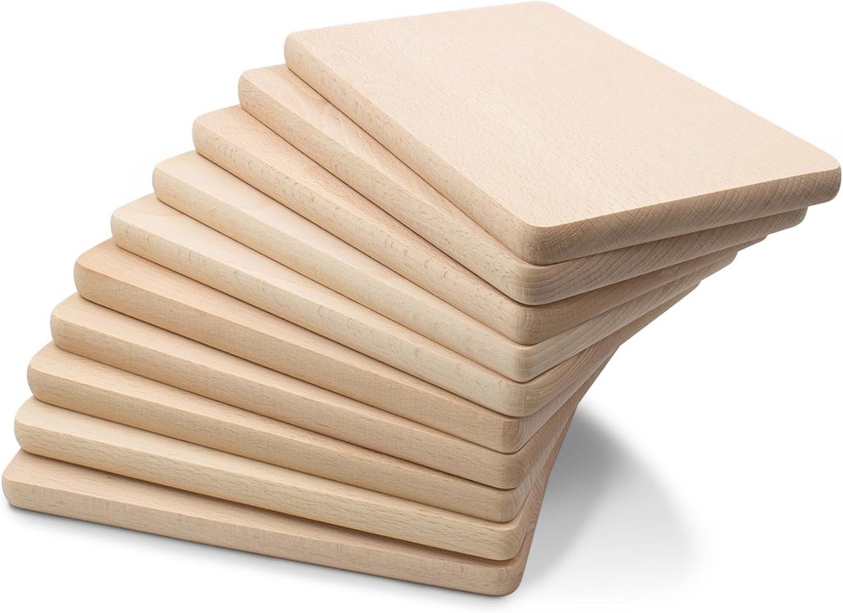 Robuust Beukenhouten Ontbijtplank Vierkant voor Brood en Snacks