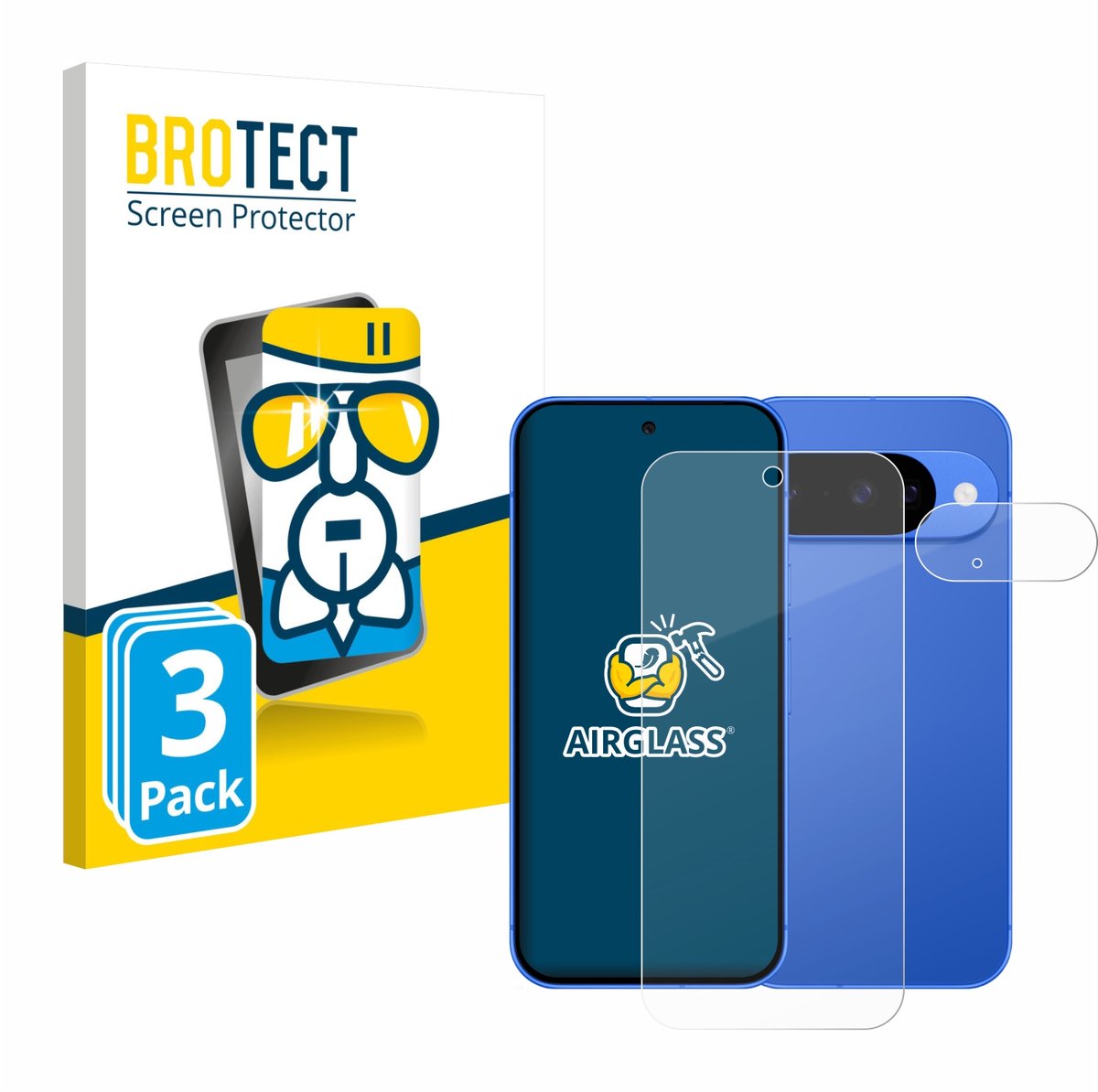 Screenprotector 3 Stuks voor Google Pixel 10 (Voor+Camera) Beschermglas transparant