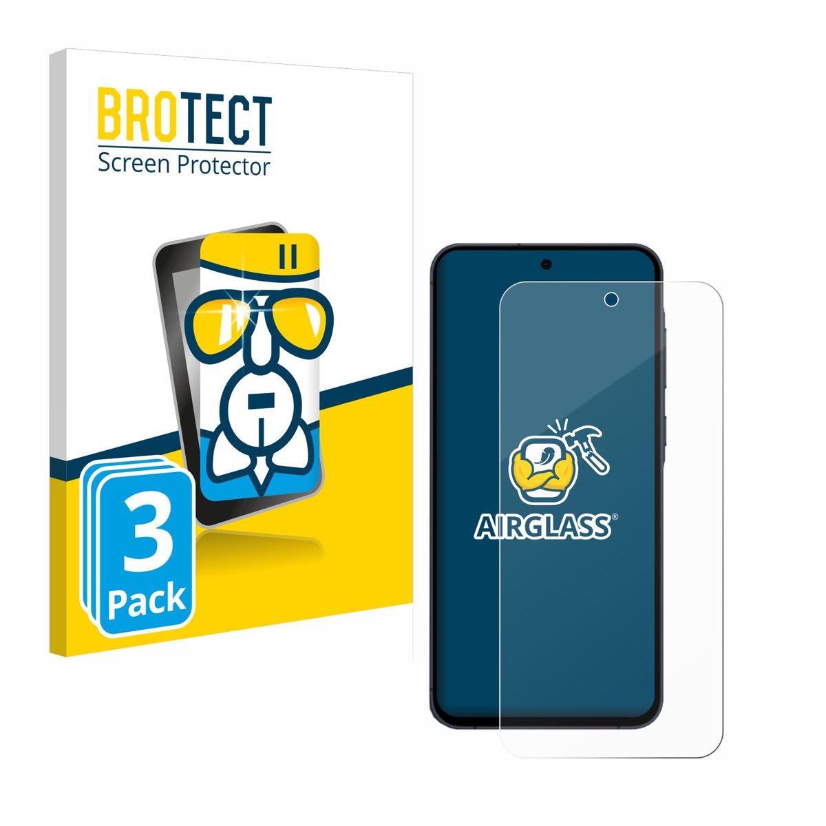 Screenprotector 3 Stuks voor Samsung Galaxy A55 5G Beschermglas transparant