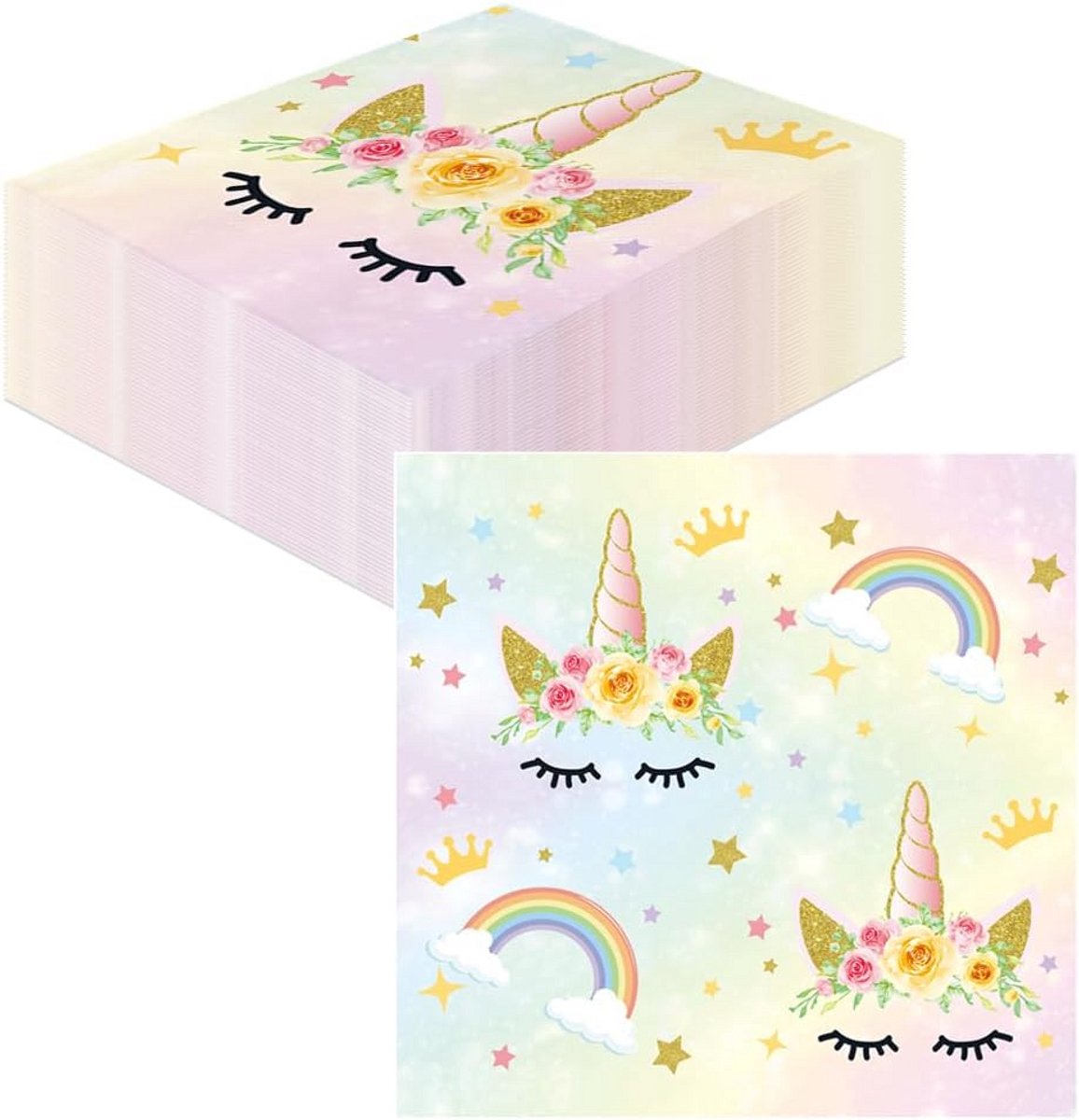 40 Eenhoorn Servetten - Feestartikelen voor Kinderfeestjes en Babyshowers